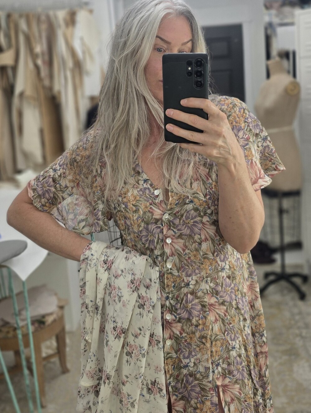 Vintage Floral Button Down Dress X2 - Picture 9 of 9